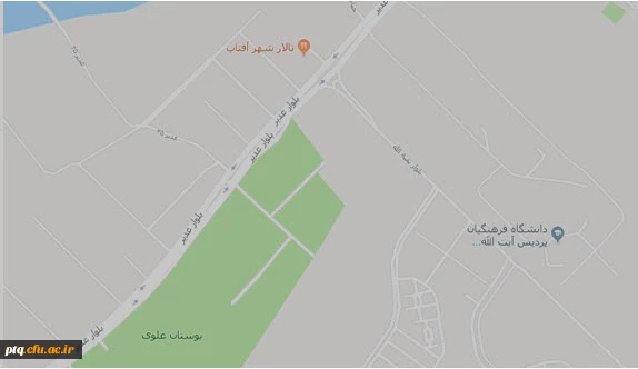 نقشه راهنمای پردیس آیت الله طالقانی (ره) قم