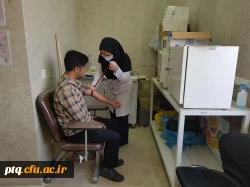انجام آزمایش میزان قند وچربی خون از کارمندان پردیس در هفته سلامت 2
