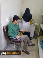 انجام آزمایش میزان قند وچربی خون از کارمندان پردیس در هفته سلامت 6