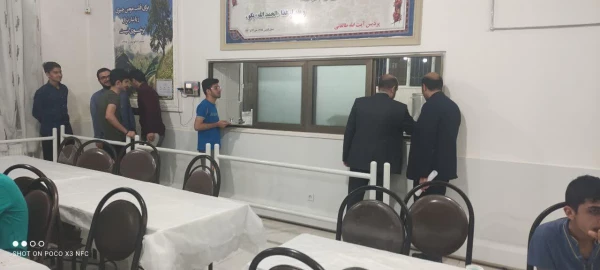 بازدید معاونت توسعه منابع و امور دانشجویی پردیس آیت الله طالقانی ره قم و رییس اداره حراست دانشگاه فرهنگیان استان قم از  خوابگاه ها و سلف سرویس های پردیس 16