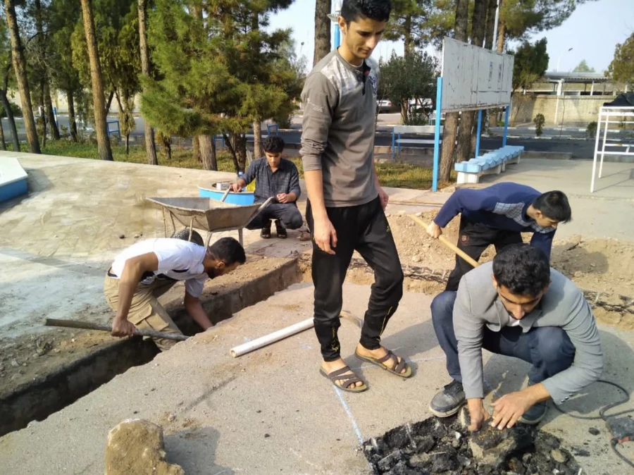 آماده سازی محل تدفین شهید گمنام با همکاری دانشجویان 3