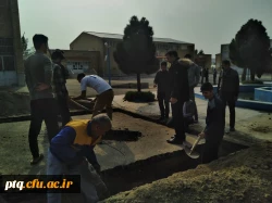 آماده سازی محل تدفین شهید گمنام با همکاری دانشجویان 4