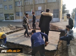 آماده سازی محل تدفین شهید گمنام با همکاری دانشجویان 5