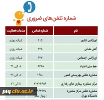 شماره تلفن های ضروری جهت اطلاع و استفاده دانشجو معلمان عزیز 2